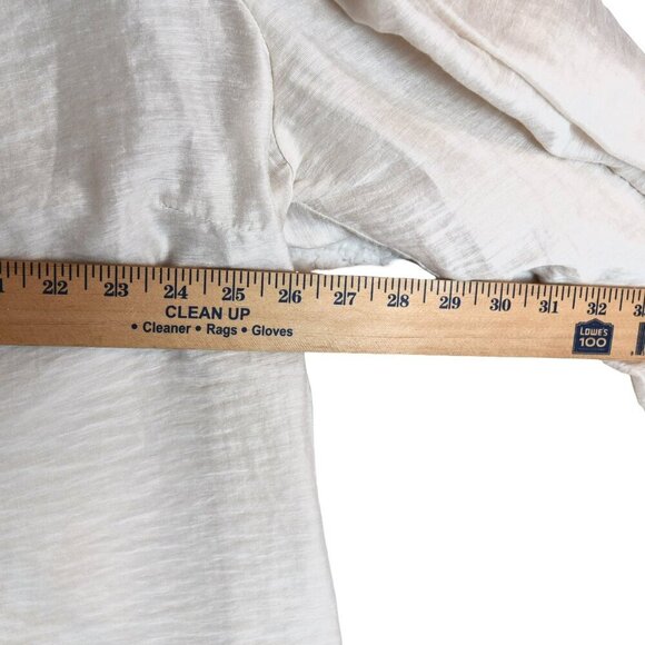 Eloquii || Ivory Poet Blouse Size 26W Long Sleeve Textured Prairie Peasant Top - Picture 6 of 10